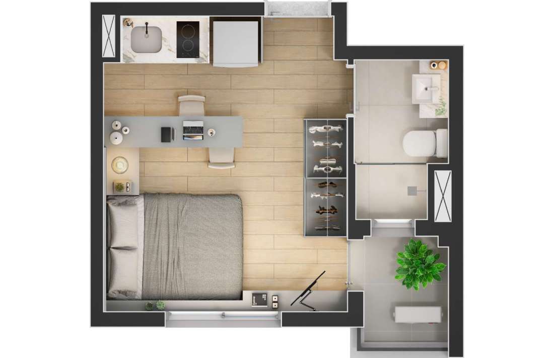 Studio 22,20m²