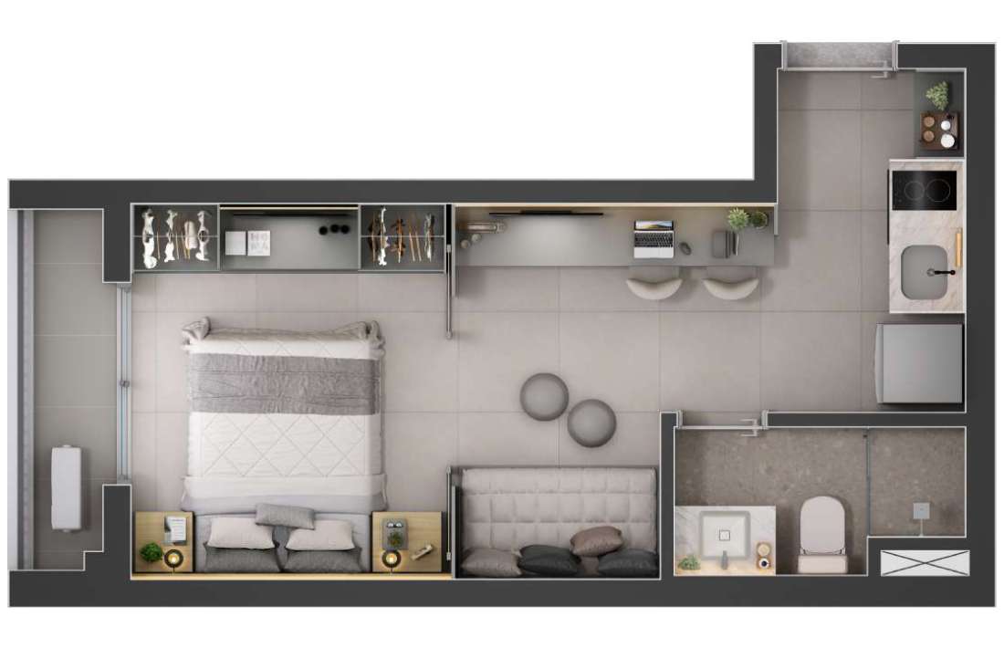 Studio 27,87m²